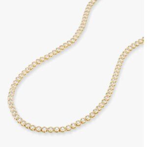 Melinda Maria Baroness Tennis Necklace Gold|White Diamondettes